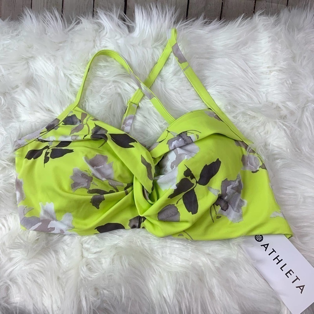 ATHLETA Yellow Gardenia Twist Up Bikini Top 40 B/C - Picture 1 of 7